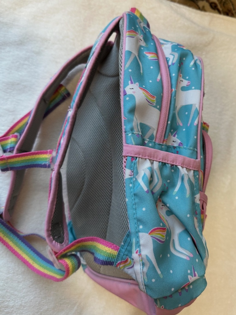 Pottery Barn Kids Mackenzie Unicorn Backpack Rainbow Pink Aqua